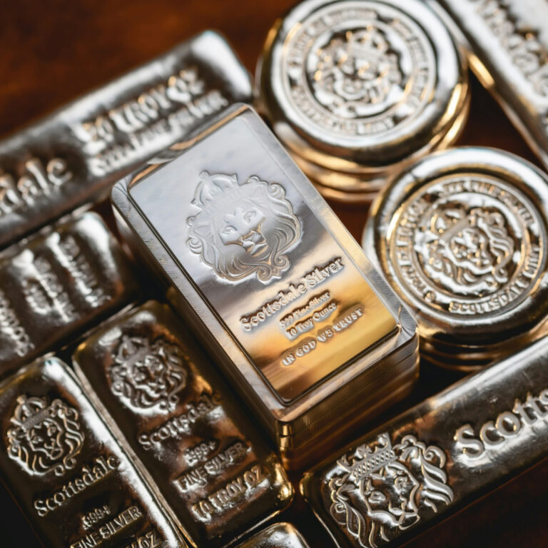 Image of silver bullion closeup