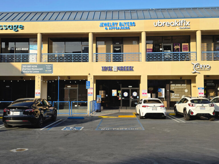 Pacific Jewelry Buyers view from exterior and parking